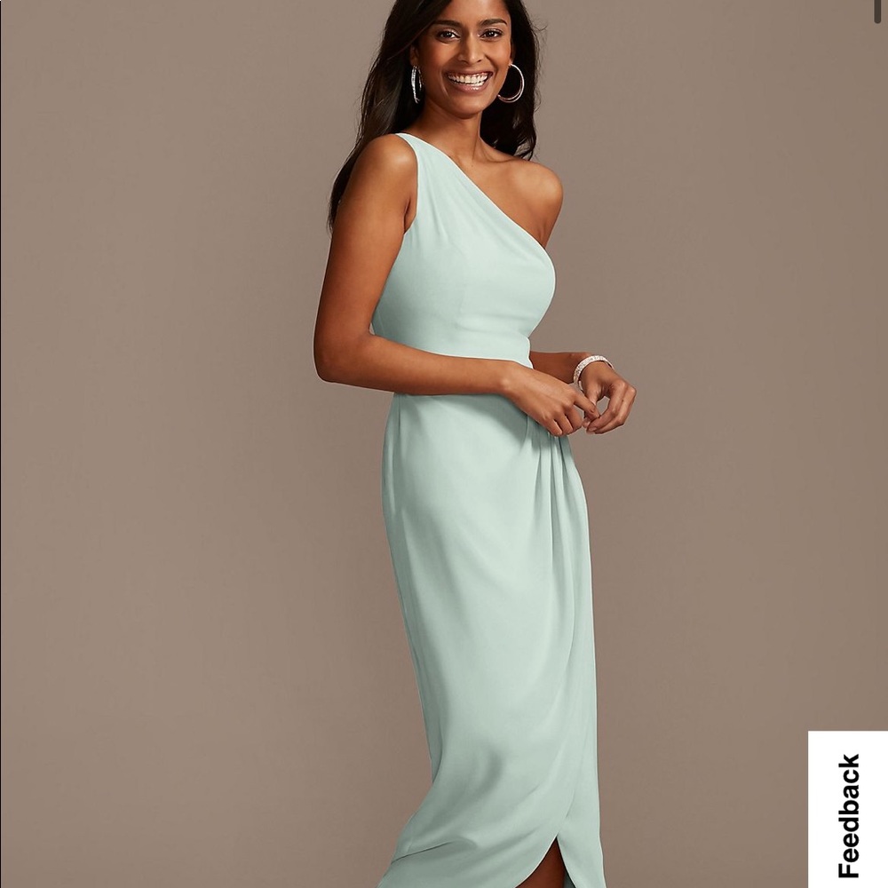 David’s One Shoulder Chiffon Tulip Hem Bridesmaid Dress